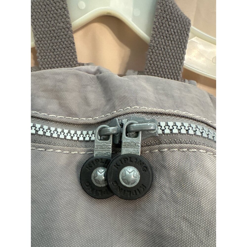 Kipling Challenger Backpack Grey Ripstop Zip Plus… - image 4